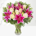 Pink Lilies & Roses